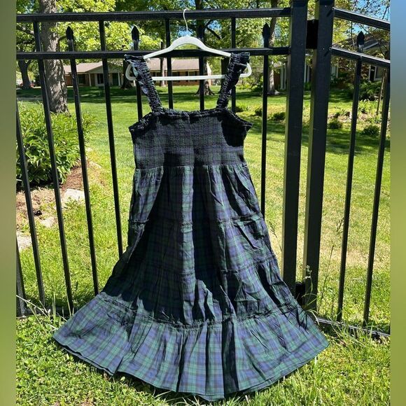 J Crew Tartan Plaid Cotton Smocked Tiered Midi Nap Dress NWT - Picture 10 of 10
